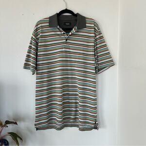 Ashworth Multicolor Striped Golf Polo